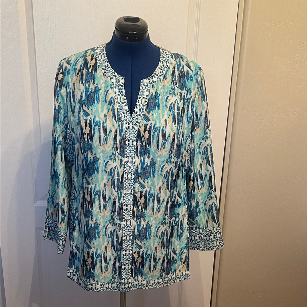 Chic Multicolor Patterned Blouse - image 1